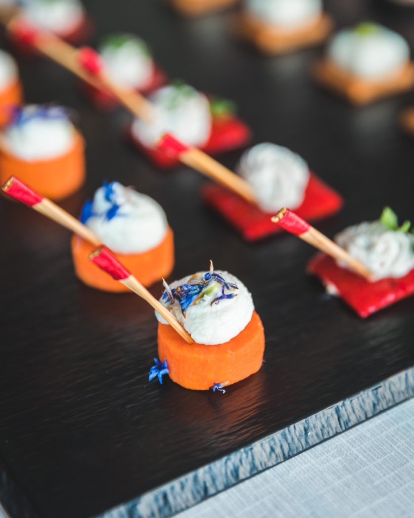 Patate Douce cuite à point pièces cocktail traiteur - présentation raffinée